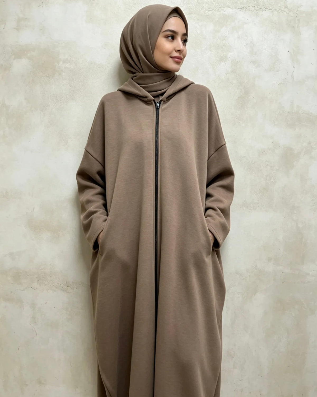 Viskose Zip-Abaya – weich & fließend - 5056
