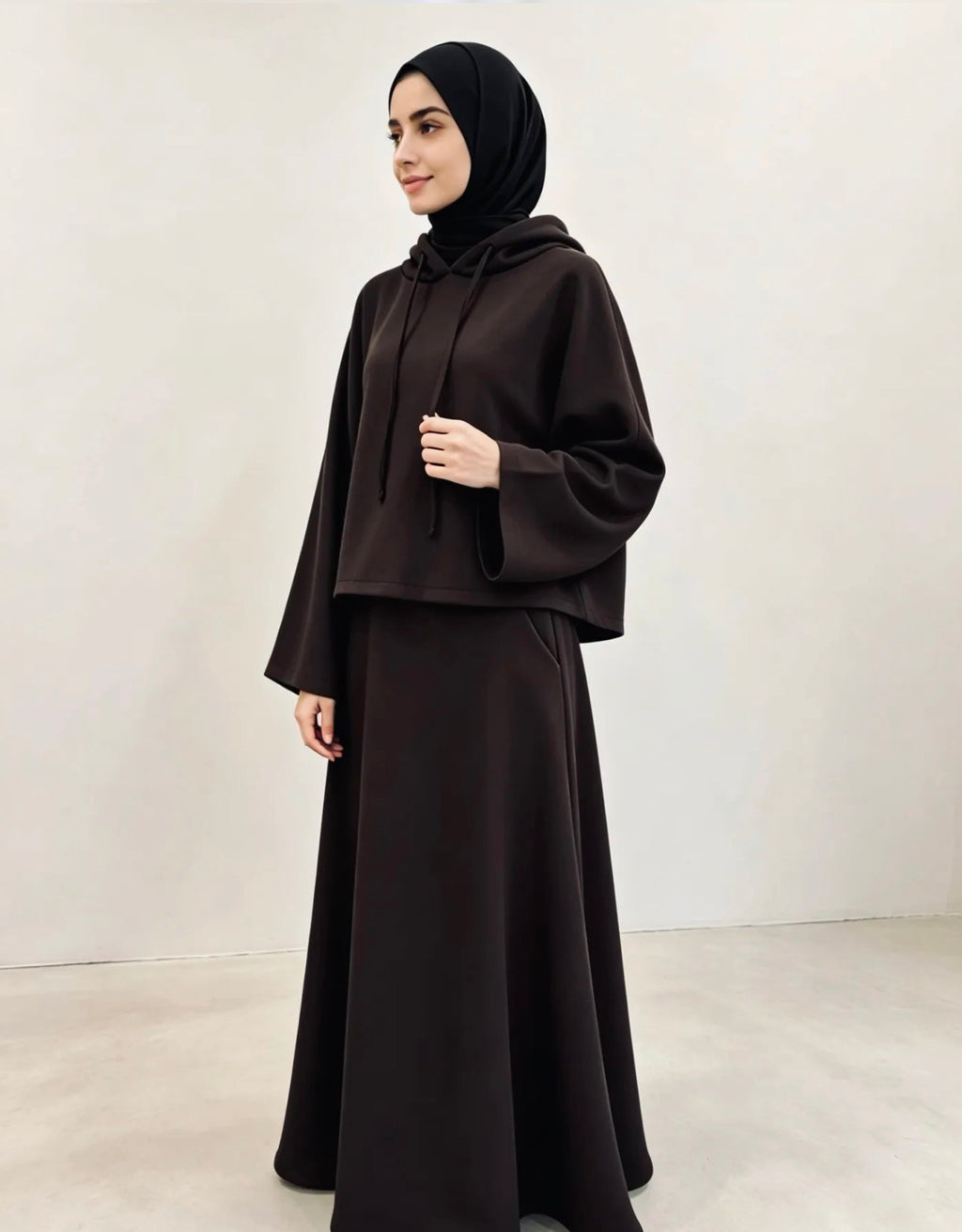 Modest Hoodie Set mit Maxirock – Viskose Komfort