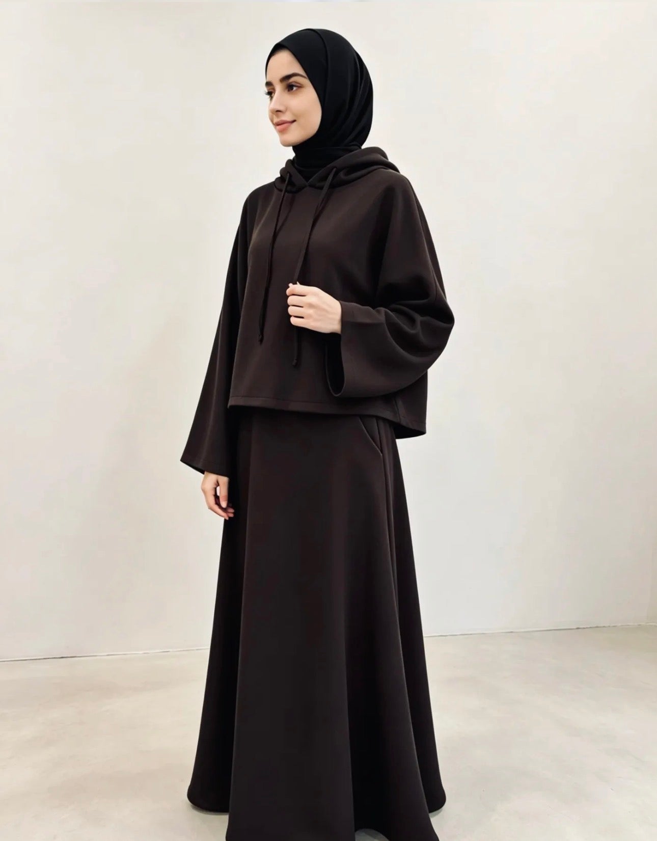 Modest Hoodie Set mit Maxirock – Viskose Komfort