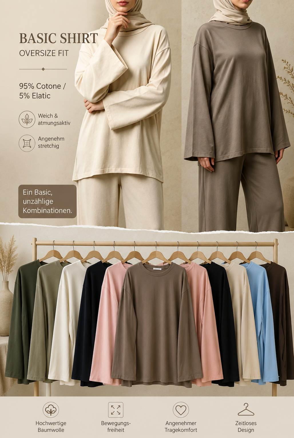 Oversize Basic Shirt „Lina“