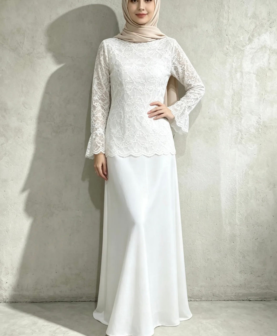 Elegantes Spitzen-Set mit Rock -1507