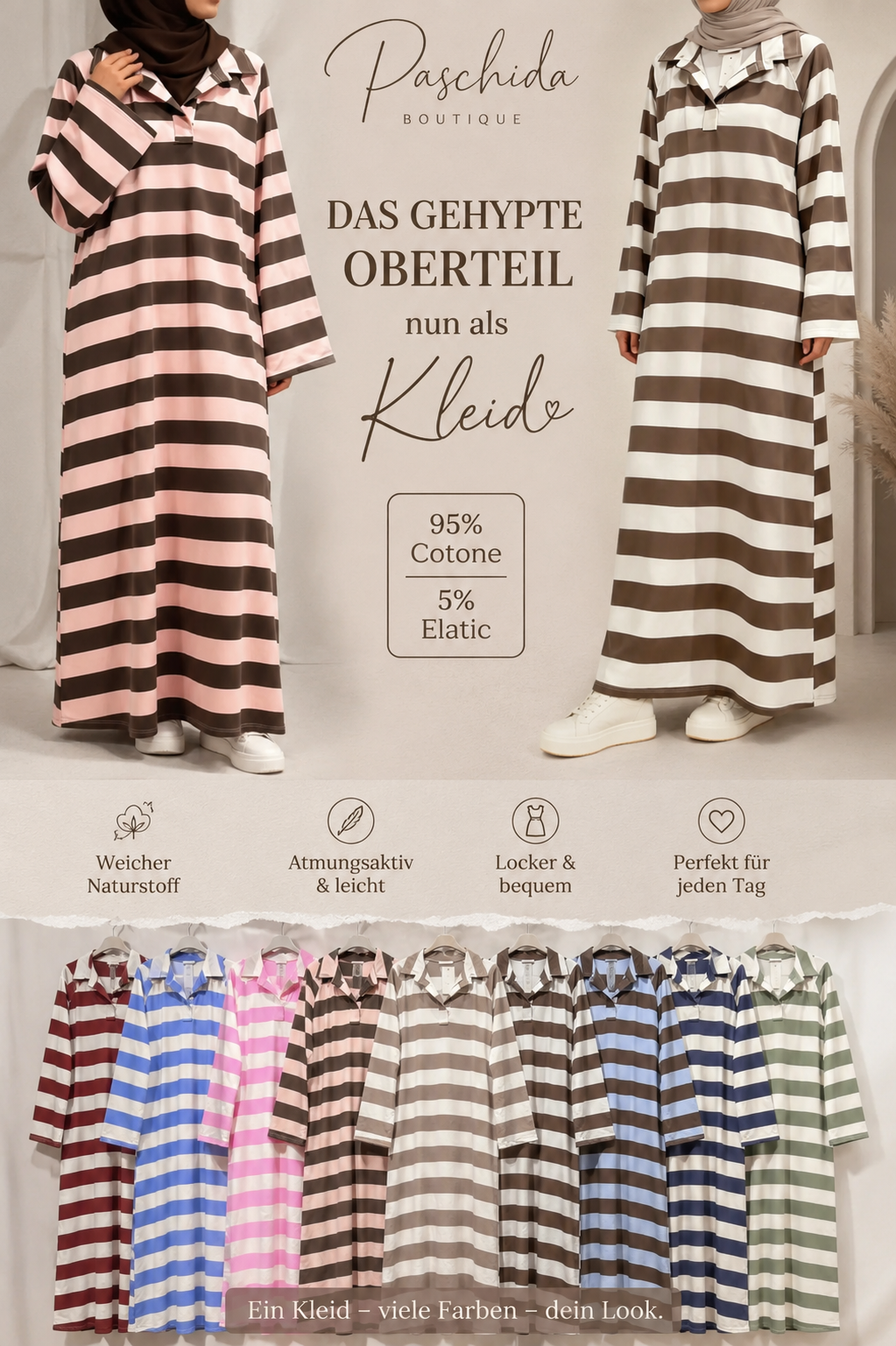 Gestreiftes Maxikleid „Malia“