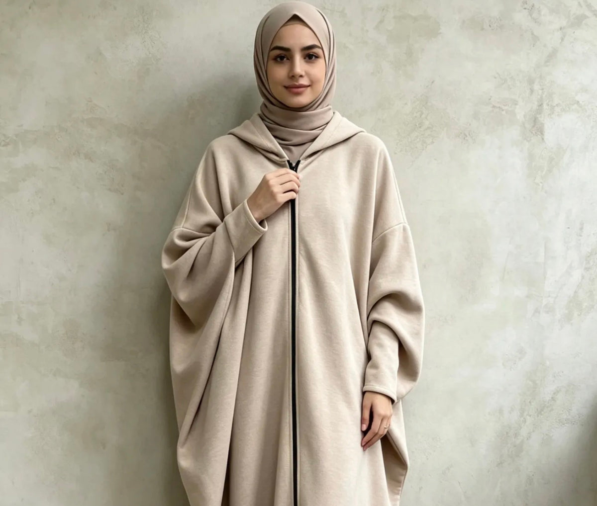 Viskose Zip-Abaya – weich & fließend - 5056