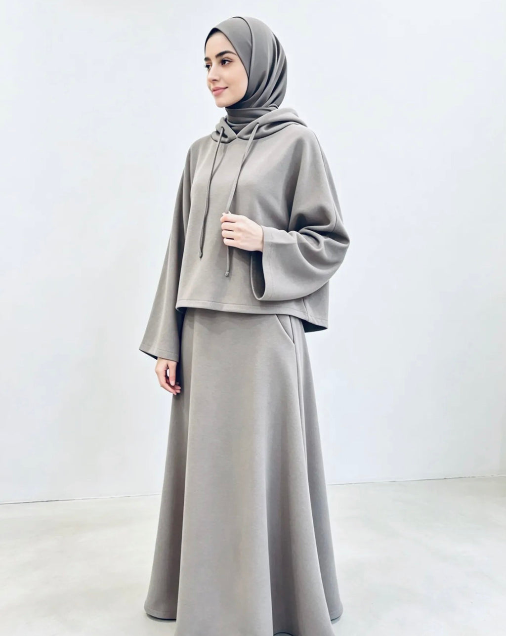 Modest Hoodie Set mit Maxirock – Viskose Komfort