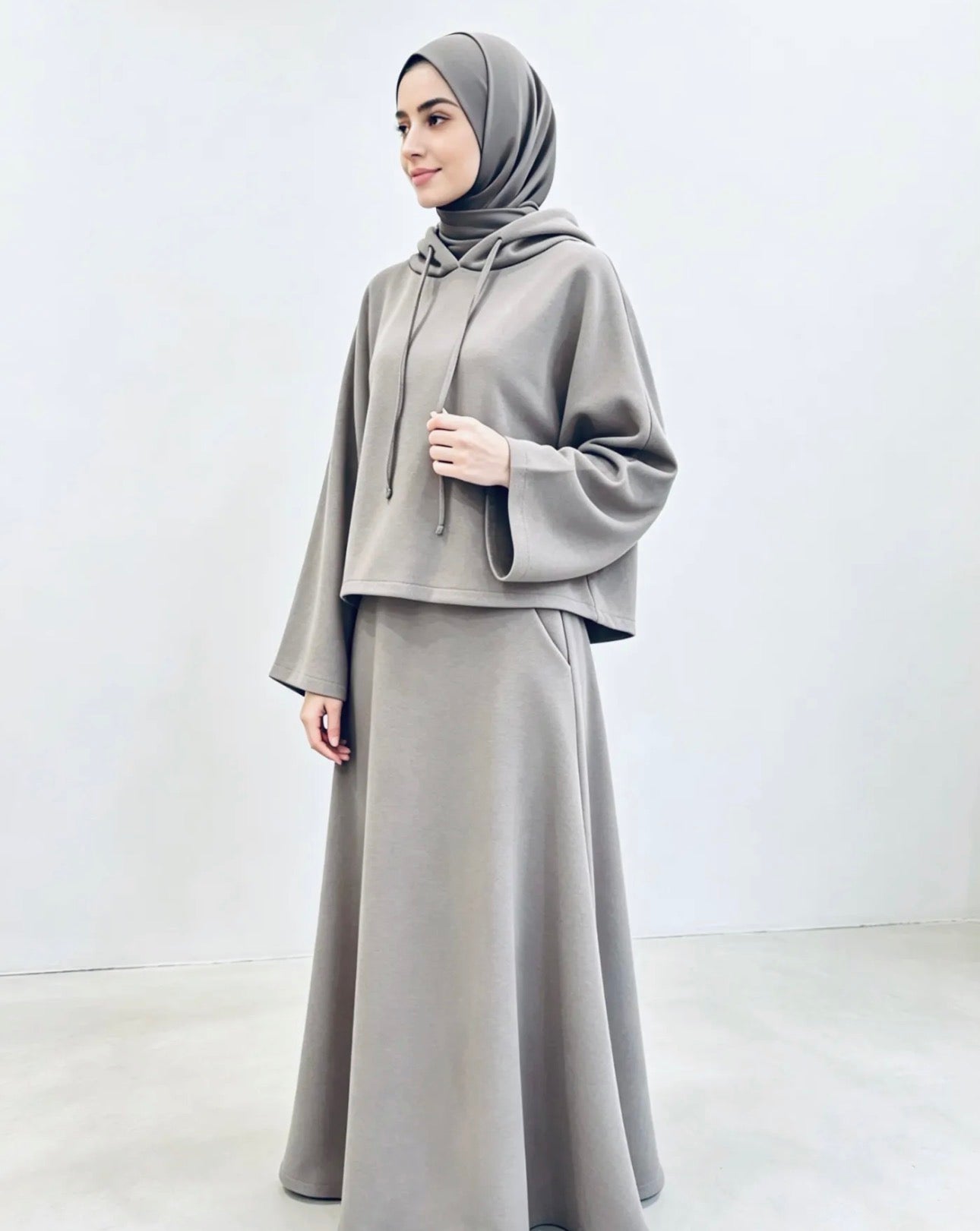 Modest Hoodie Set mit Maxirock – Viskose Komfort