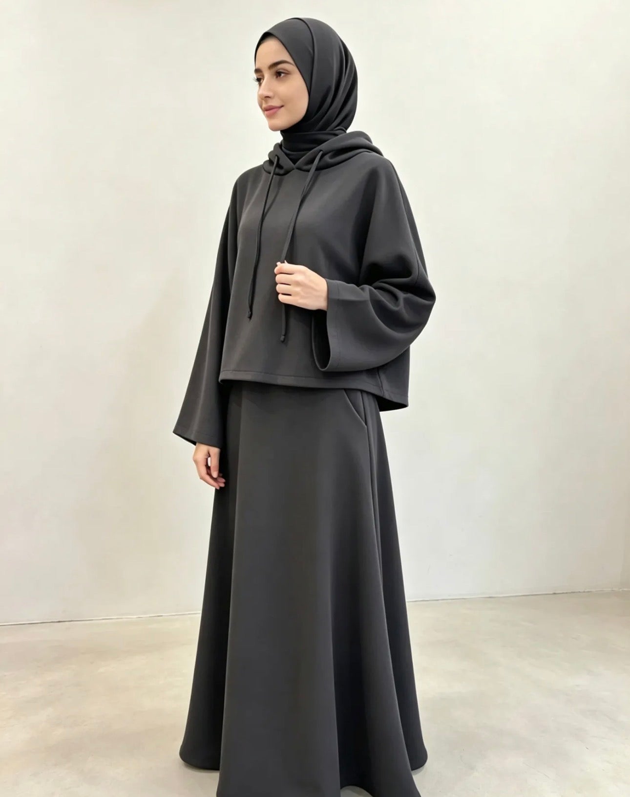 Modest Hoodie Set mit Maxirock – Viskose Komfort