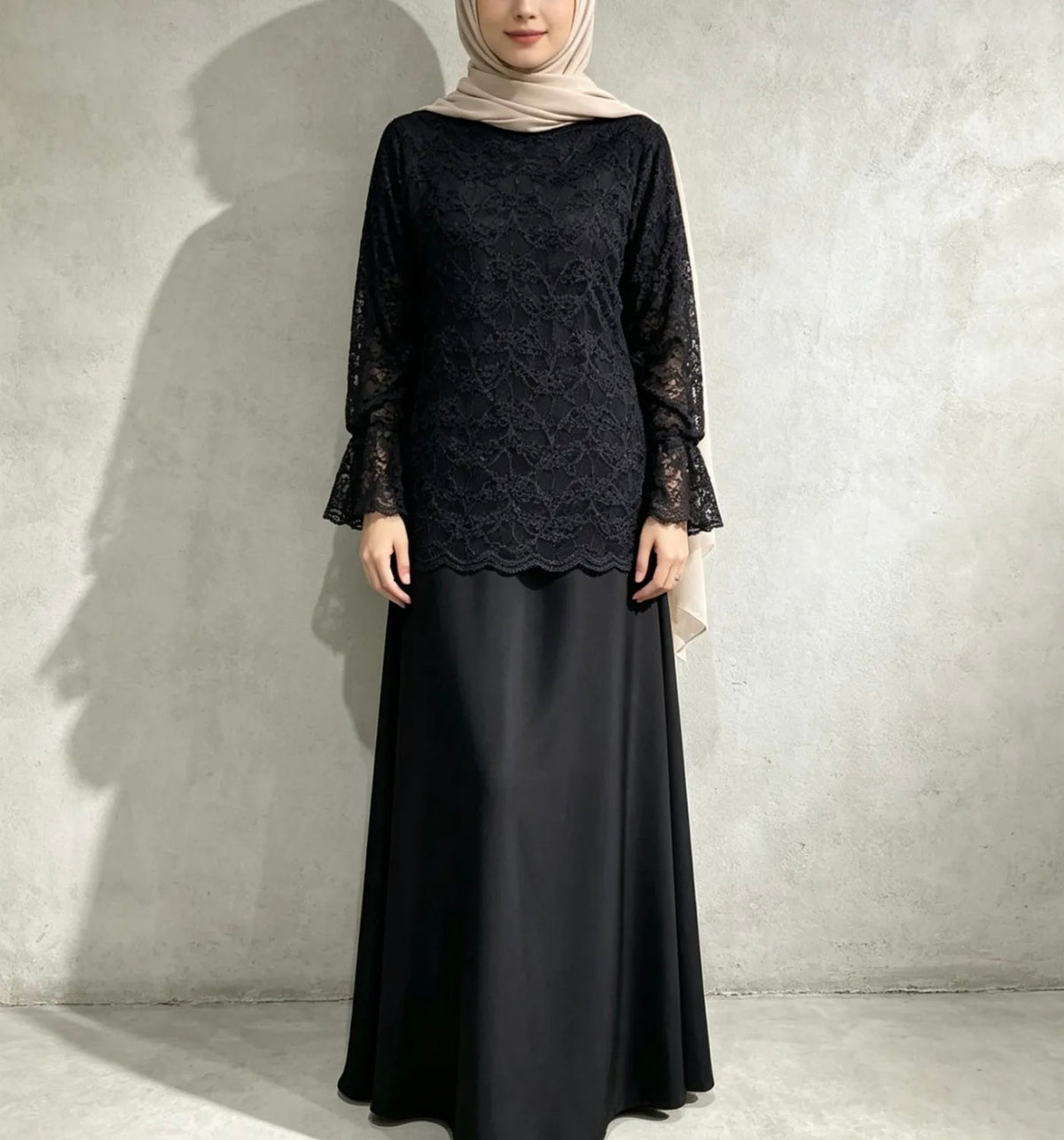 Elegantes Spitzen-Set mit Rock -1507
