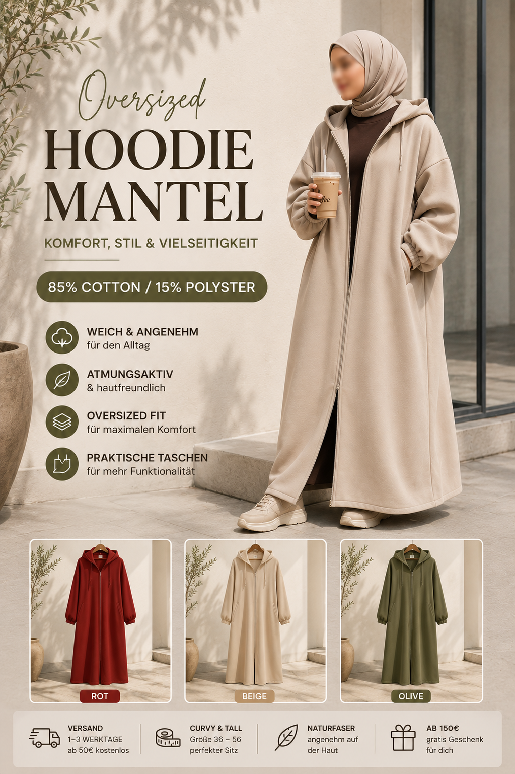 Hoodie Mantel – Oversized