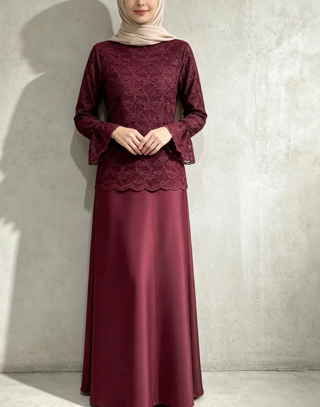 Elegantes Spitzen-Set mit Rock -1507