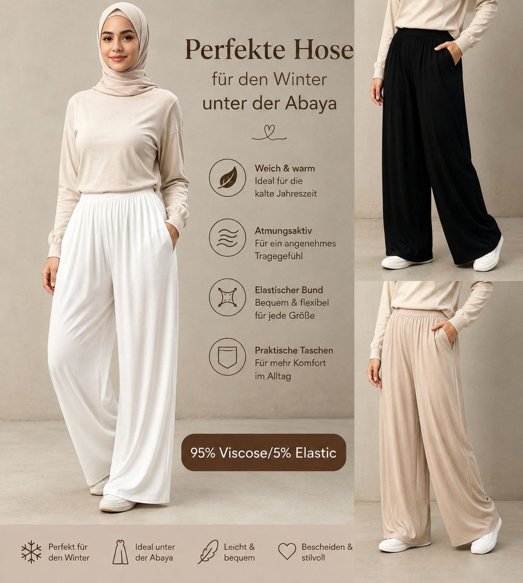 Weite Viskose-Hose – ideal unter der Abaya