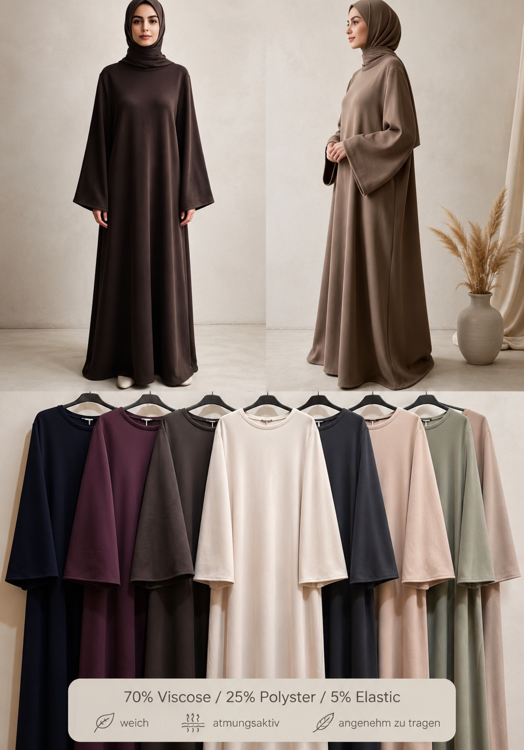 Maxi Abaya mit Seitentasche – 140 cm