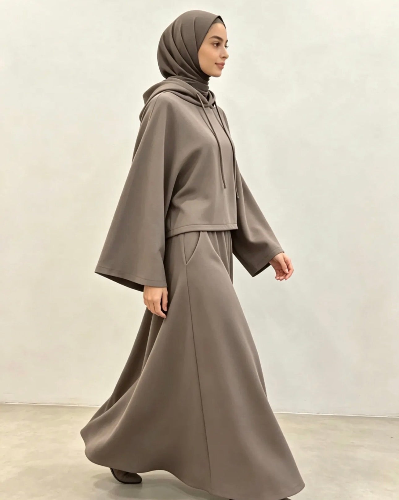 Modest Hoodie Set mit Maxirock – Viskose Komfort
