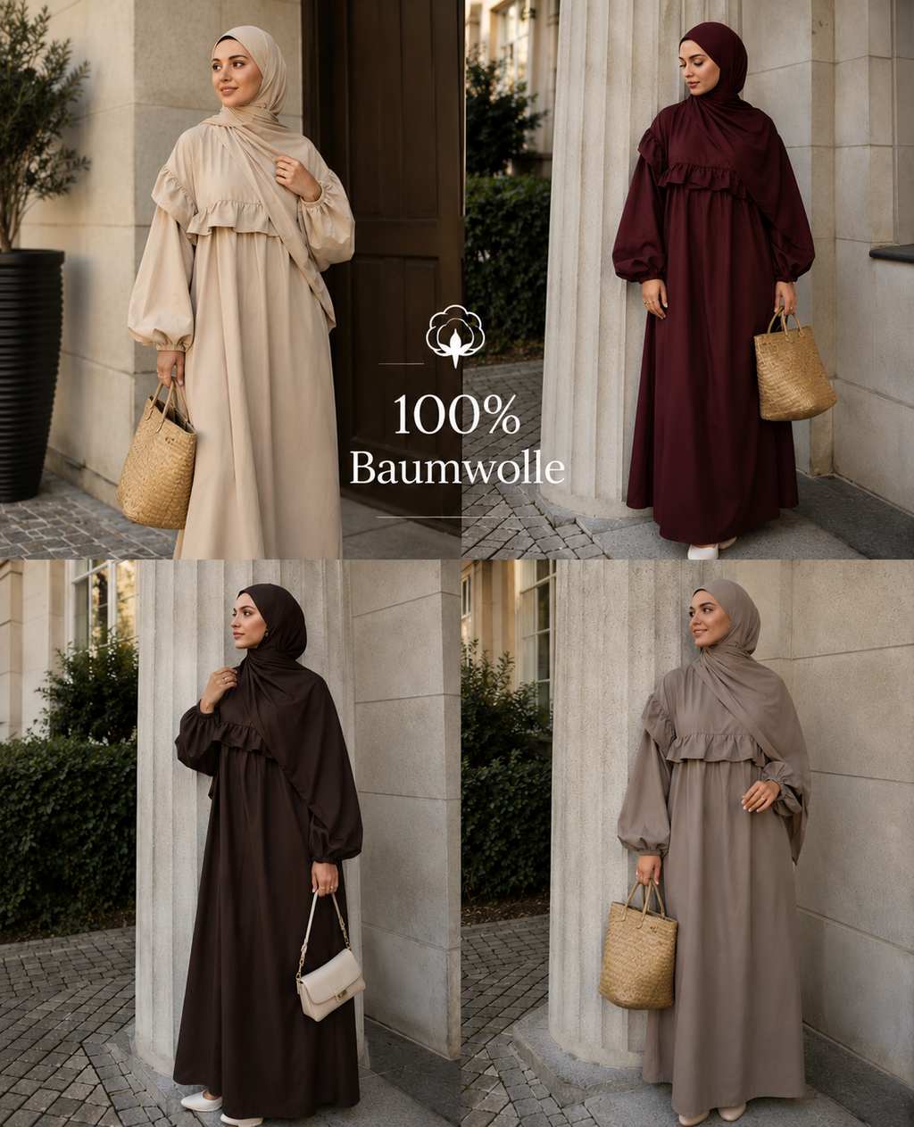 Abaya „Nahla“ – 100% Baumwolle 🌿