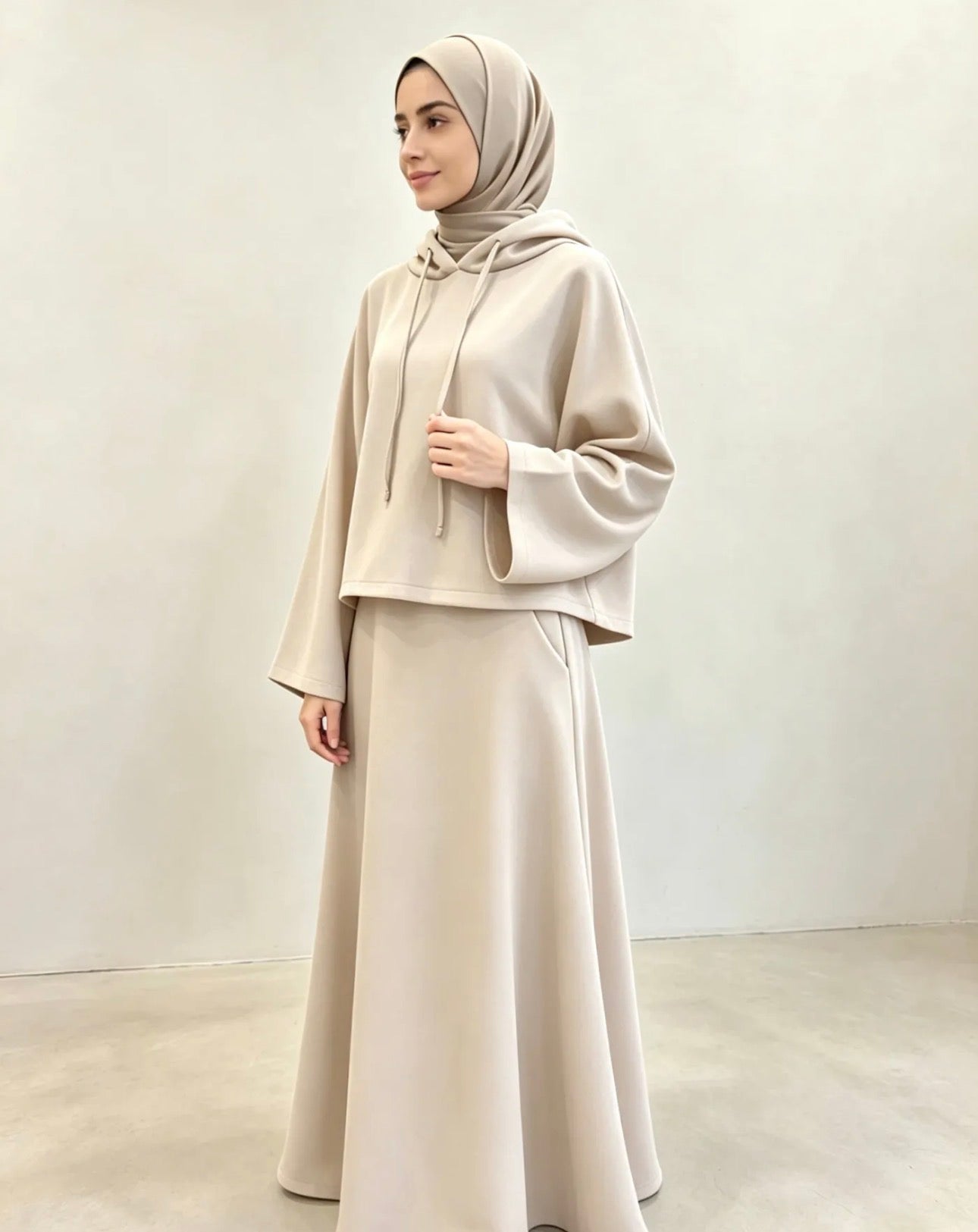 Modest Hoodie Set mit Maxirock – Viskose Komfort