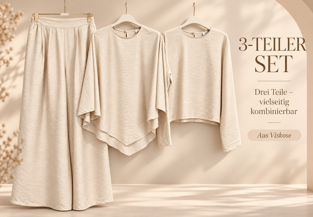 3-teiliges Set mit Cape, Oberteil & Hose – 13215
