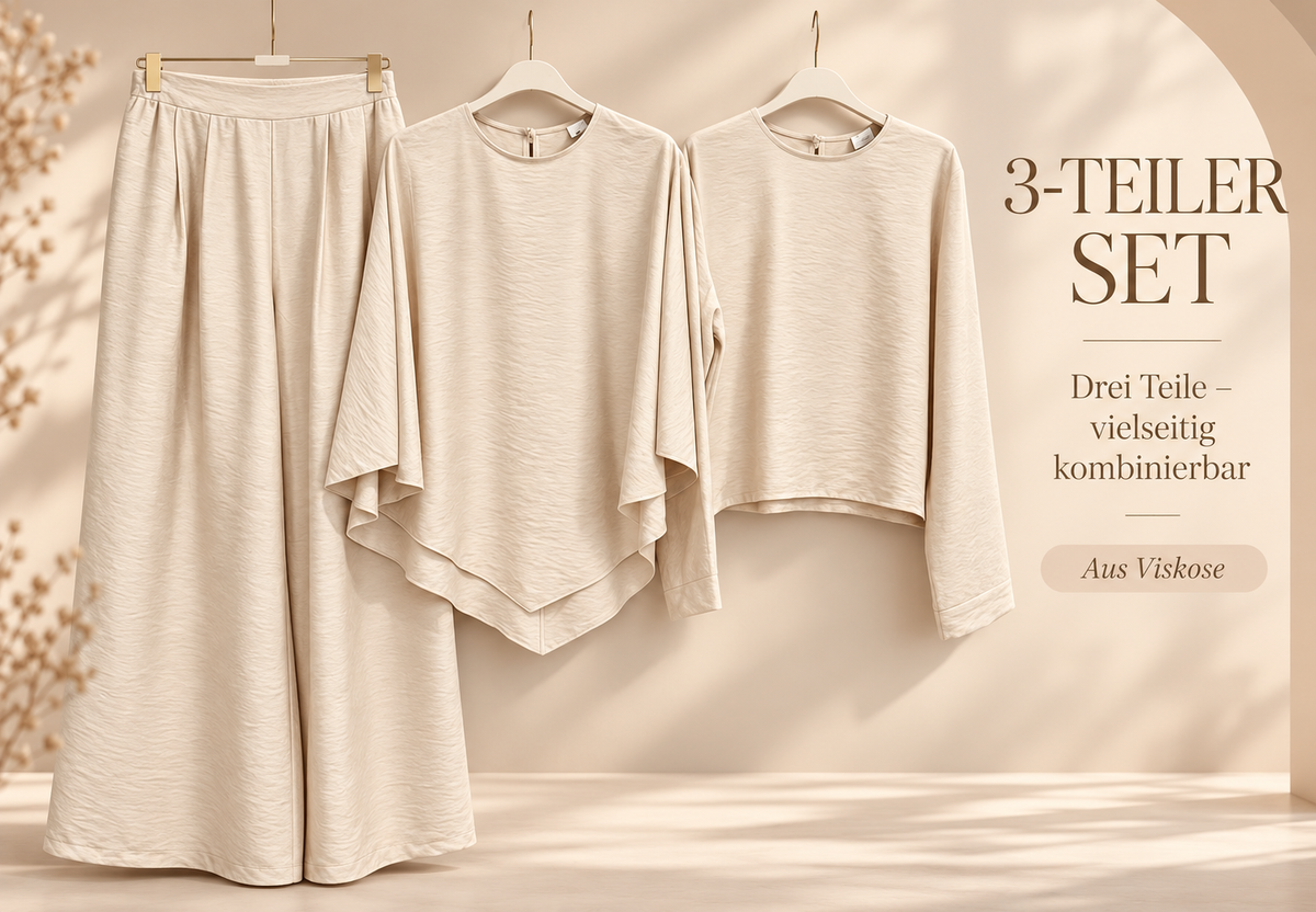 3-teiliges Set mit Cape, Oberteil & Hose – 13215