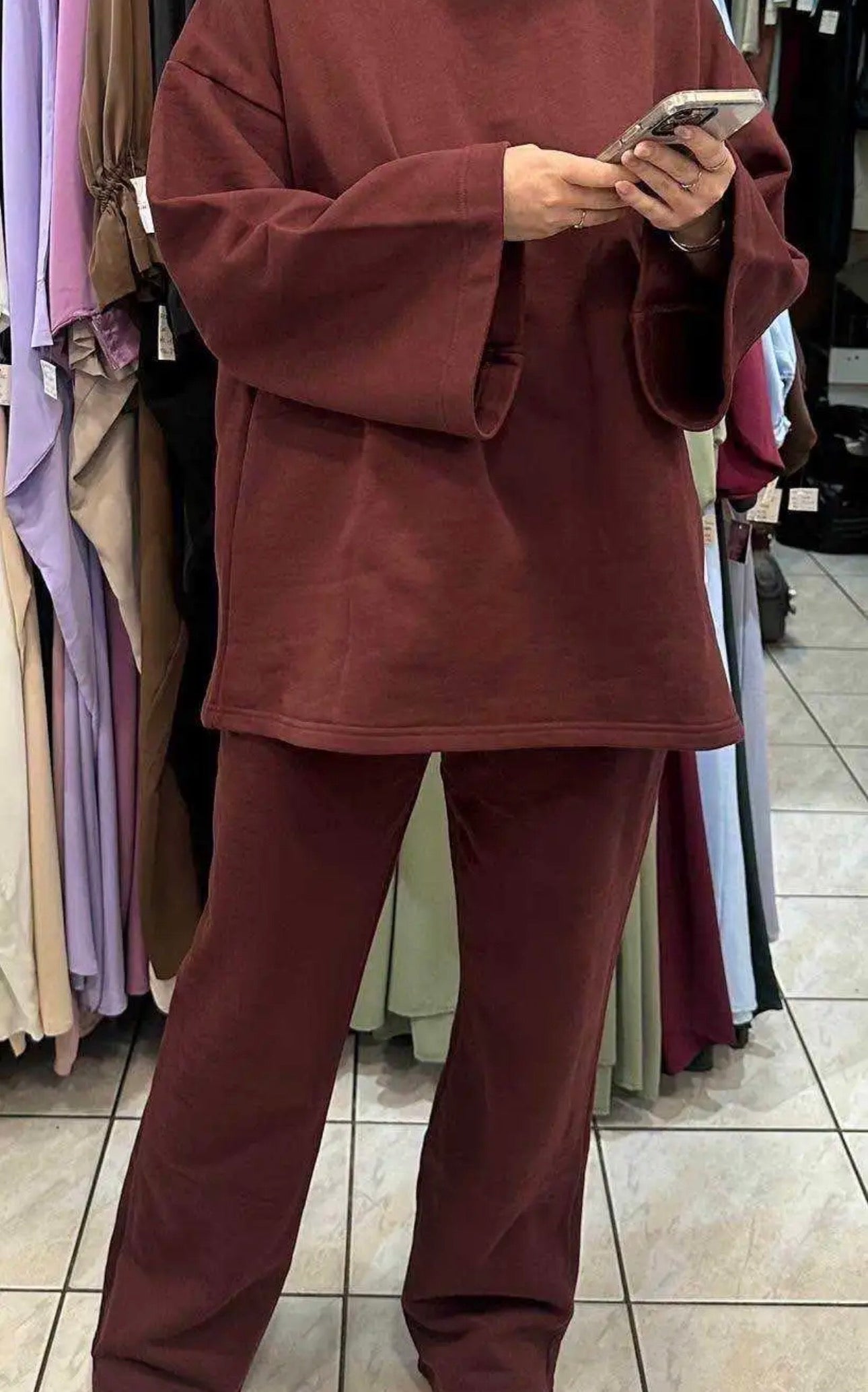 Zweiteiler 100%Cotton Braun