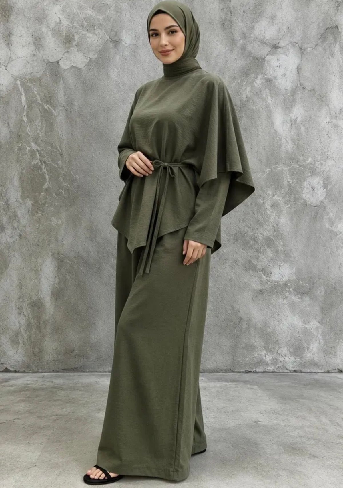 3-teiliges Set mit Cape, Oberteil & Hose – 13215