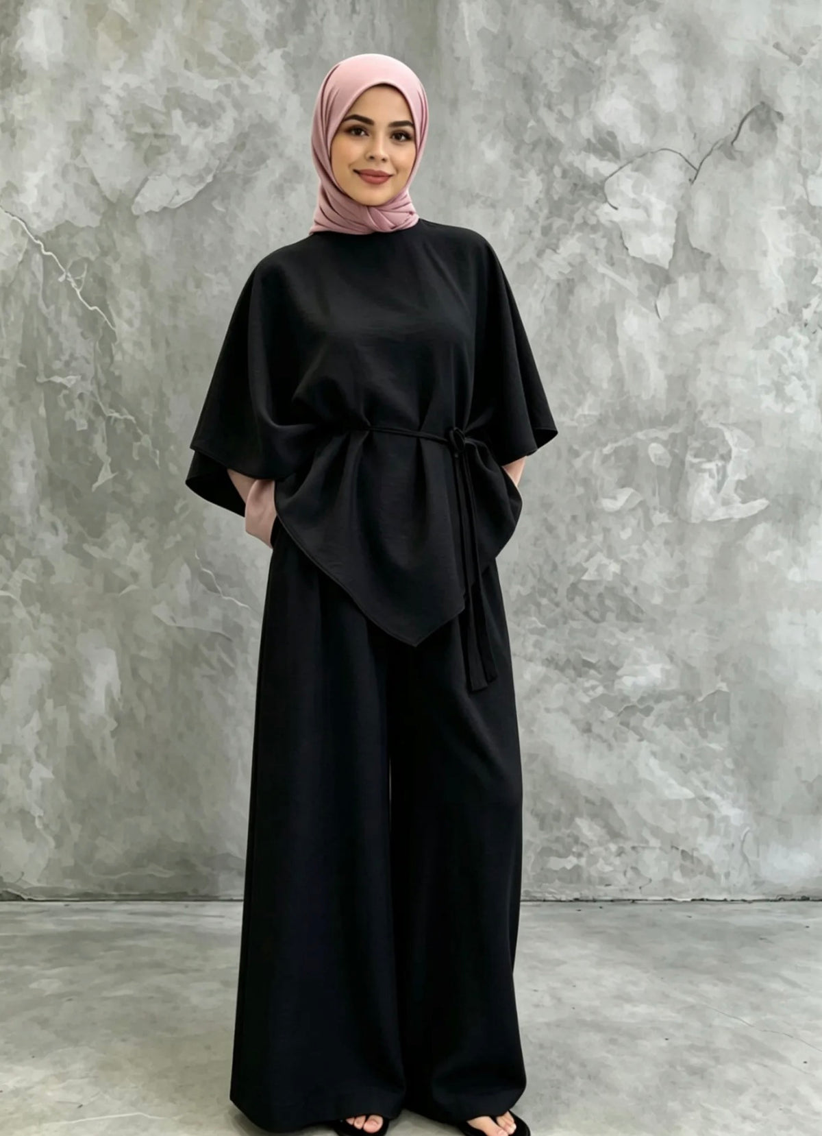 3-teiliges Set mit Cape, Oberteil & Hose – 13215