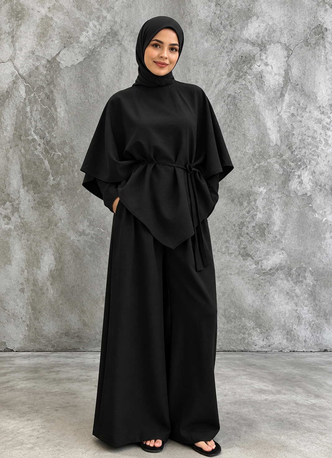 3-teiliges Set mit Cape, Oberteil & Hose – 13215