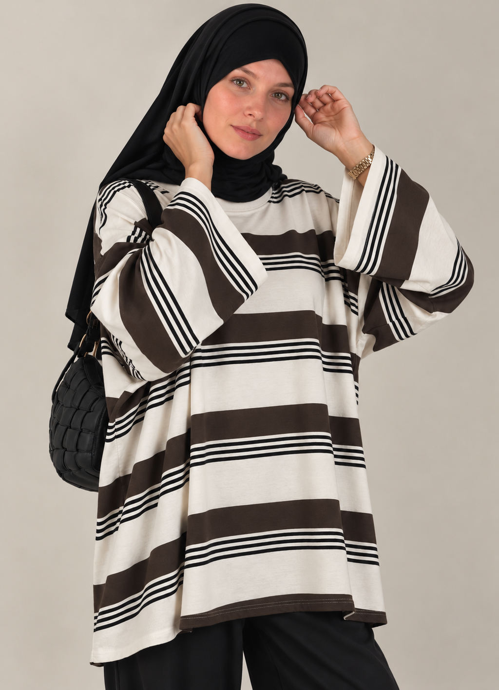 Gestreiftes Oversize Oberteil - 5077